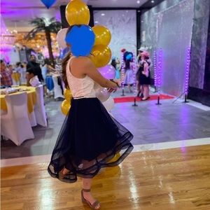 Prom/formal dress blue and white (will take offers for lower price)